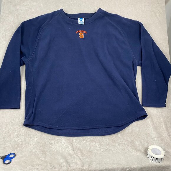 Syracuse University Men's Pullover Sweatshirt 2XL  Navy Blue Polyester Long Slee - Picture 9 of 10